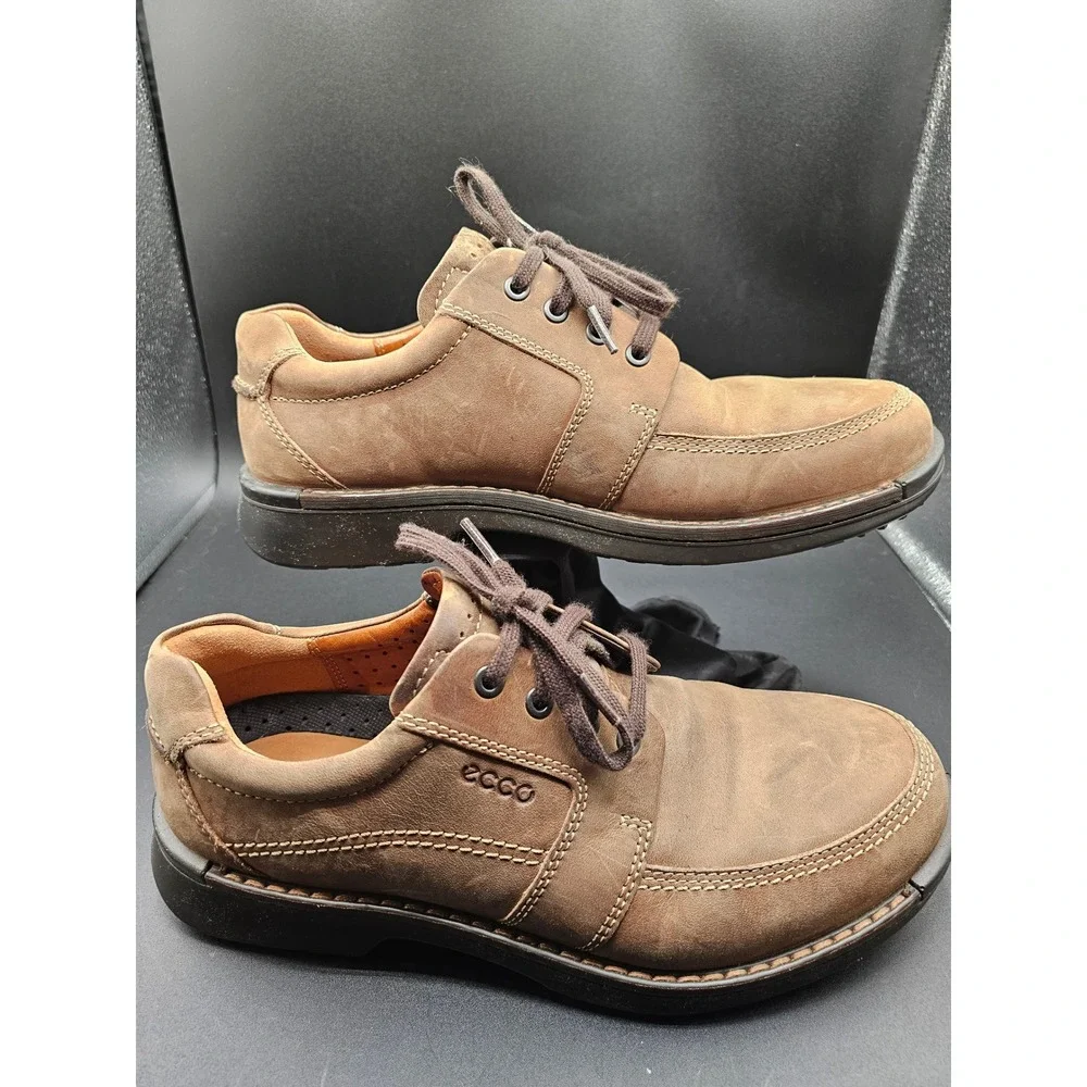 ECCO Fusion Mens Brown Nubuck Leather Moc Toe Oxford Shoes 430500104 Size 43